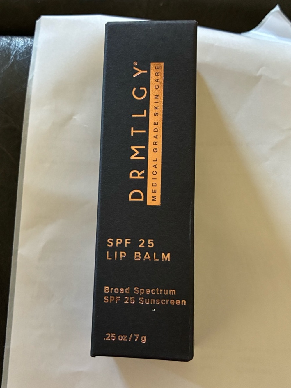 DRMTLGY SPF 25 Lip Balm — Black & Rose Gold Packaging